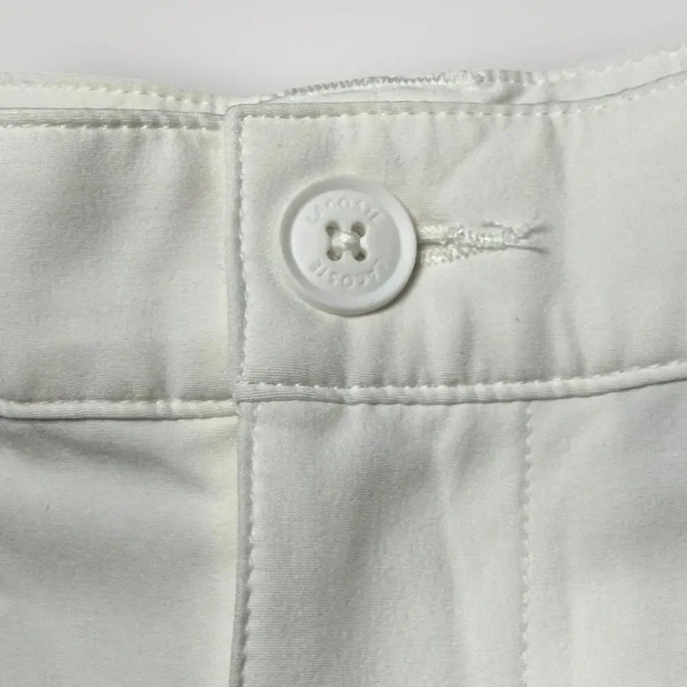 Lacoste Sport White Golf Shorts Men’s Size 34 Stretch Performance Flat Front NWT - Picture 7 of 9